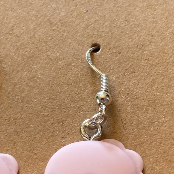 New baby dinosaur earrings on silver wires with random colored gift bags. - Picture 3 of 6